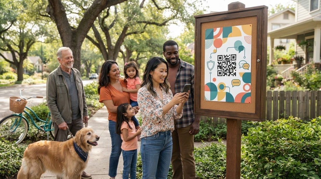 QR Code Poster for Neighborhood Communication Guide